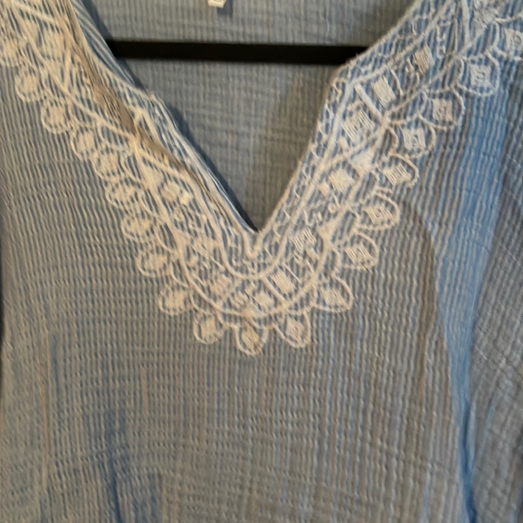 Light Blue And White Top